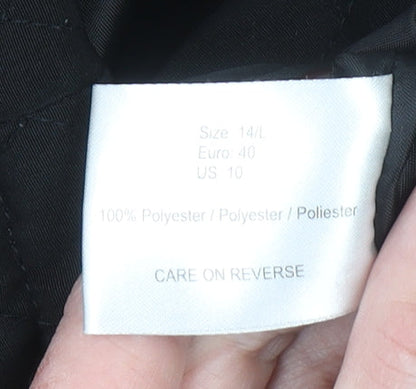 Womens UK Size 14 Gallery Black Quilted Coat