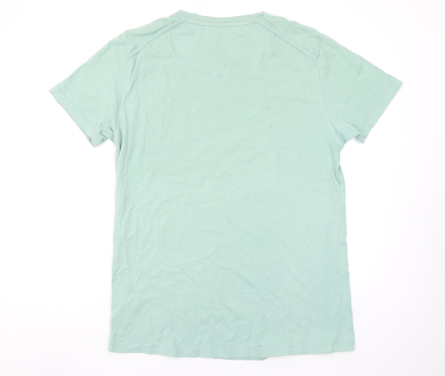 Mulitia Men's Green Graphic Animal Print Cotton T-Shirt Size L