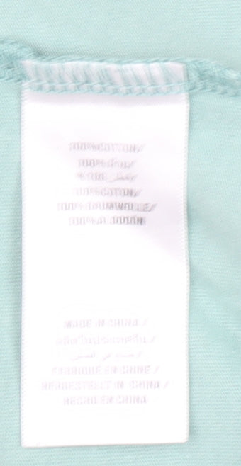 Mulitia Men's Green Graphic Animal Print Cotton T-Shirt Size L