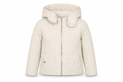Girls UK Size 7 Years Massimo Dutti Ivory Quilted Coat