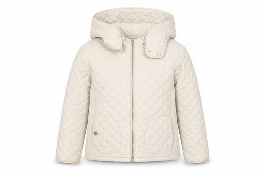 Girls UK Size 7 Years Massimo Dutti Ivory Quilted Coat