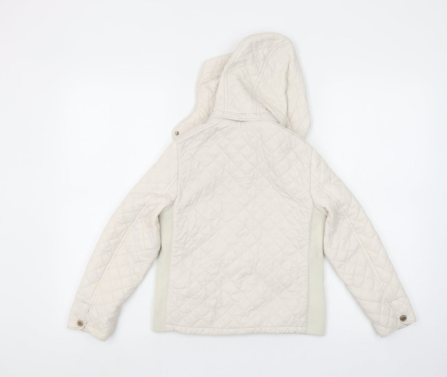 Girls UK Size 7 Years Massimo Dutti Ivory Quilted Coat