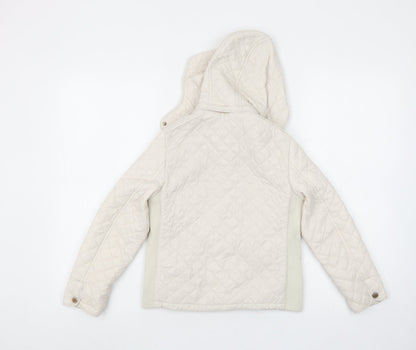 Girls UK Size 7 Years Massimo Dutti Ivory Quilted Coat