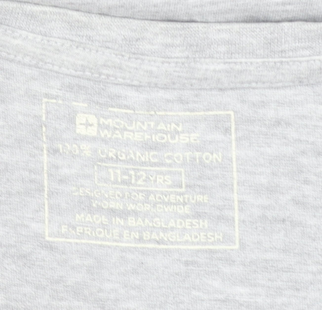 Girls UK Size 11-12 Years Mountain Warehouse Grey Basic T-Shirt