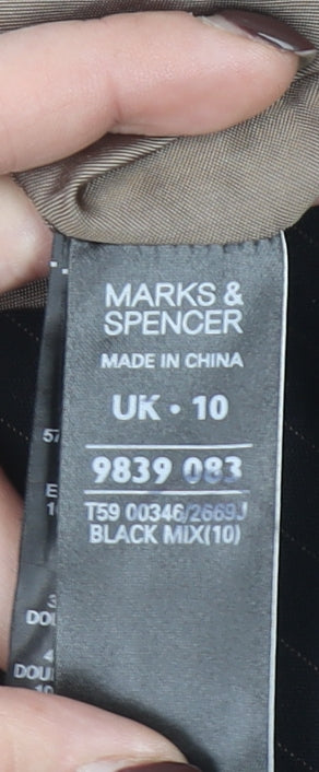 Marks and Spencer Women Black Pinstripe Suit Jacket UK 10