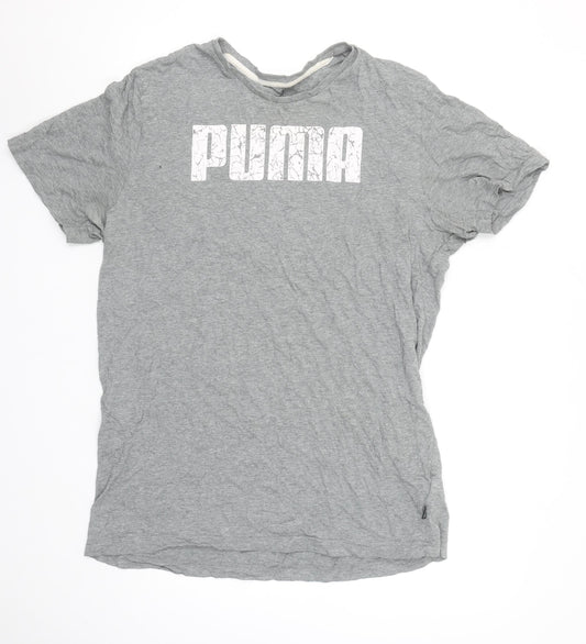 Puma Mens Grey XL Graphic Logo Crew Neck Short Sleeve T-Shirt