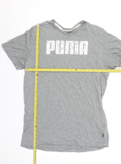 Puma Mens Grey XL Graphic Logo Crew Neck Short Sleeve T-Shirt