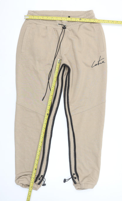Womens UK Size M Couture Regular Fit Jogger Beige Trousers