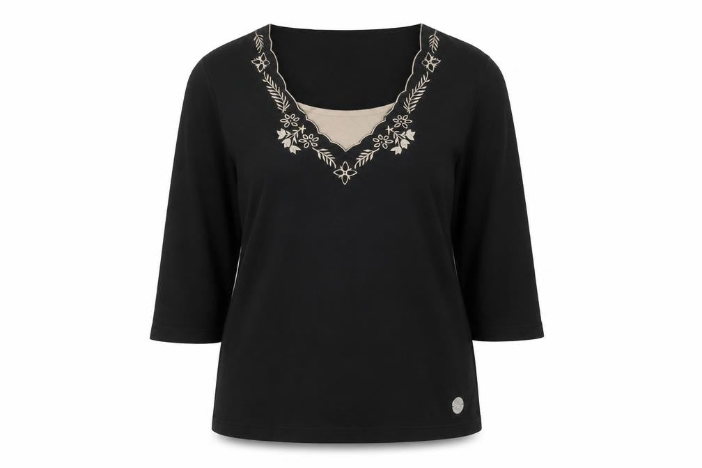 Womens UK Size 22 DASH Black Basic T-Shirt