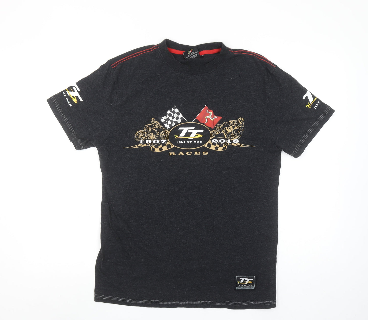 Mens UK Size S TT Isle of Man Black  T-Shirt