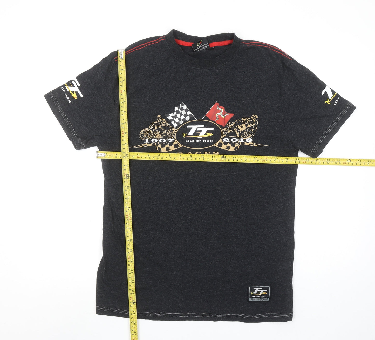 Mens UK Size S TT Isle of Man Black  T-Shirt