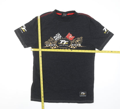 Mens UK Size S TT Isle of Man Black  T-Shirt