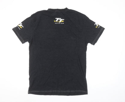 Mens UK Size S TT Isle of Man Black  T-Shirt