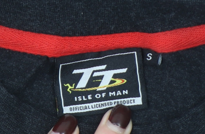Mens UK Size S TT Isle of Man Black  T-Shirt