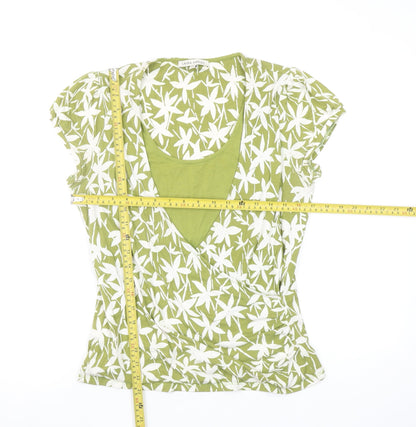 Laura Ashley Women’s Green Floral Wrap T-Shirt Size 14
