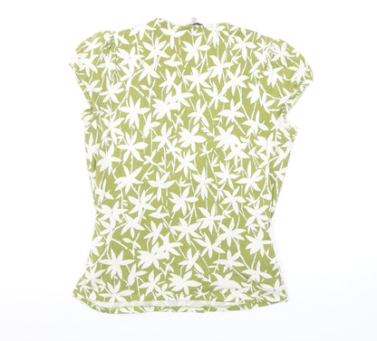 Laura Ashley Women’s Green Floral Wrap T-Shirt Size 14