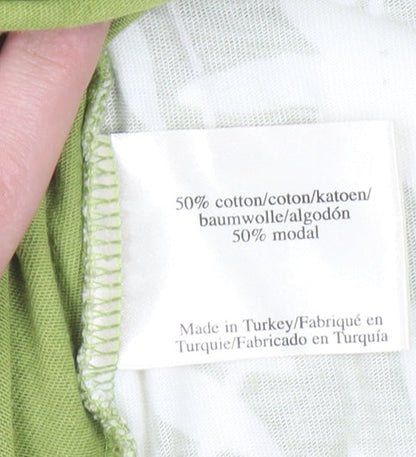 Laura Ashley Women’s Green Floral Wrap T-Shirt Size 14