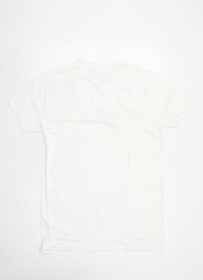 Womens UK Size S Love Island White Basic T-Shirt