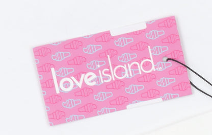 Womens UK Size S Love Island White Basic T-Shirt