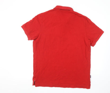 Superdry Men's Red 2XL Cotton Short Sleeve Logo Polo Shirt