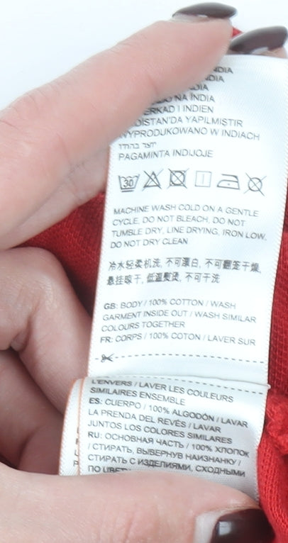 Superdry Men's Red 2XL Cotton Short Sleeve Logo Polo Shirt