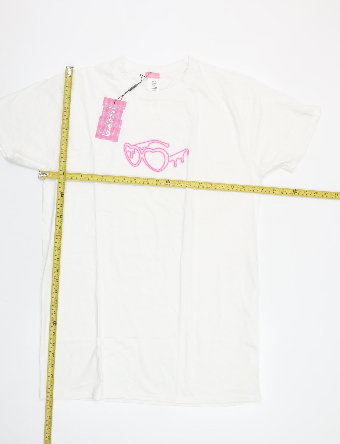 I Saw It First Love Island White Cotton Women’s T-Shirt Size S