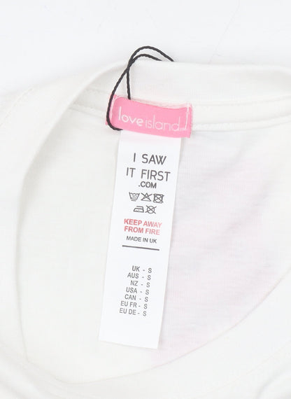 I Saw It First Love Island White Cotton Women’s T-Shirt Size S