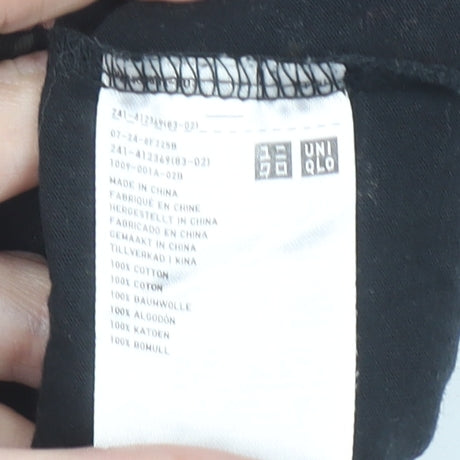 Womens UK Size S Uniqlo Black Basic T-Shirt