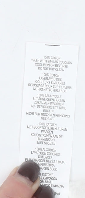 I Saw It First Women White Love Island Cotton T-Shirt Size S