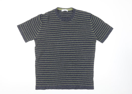 Womens UK Size 12 Mango Blue Basic T-Shirt