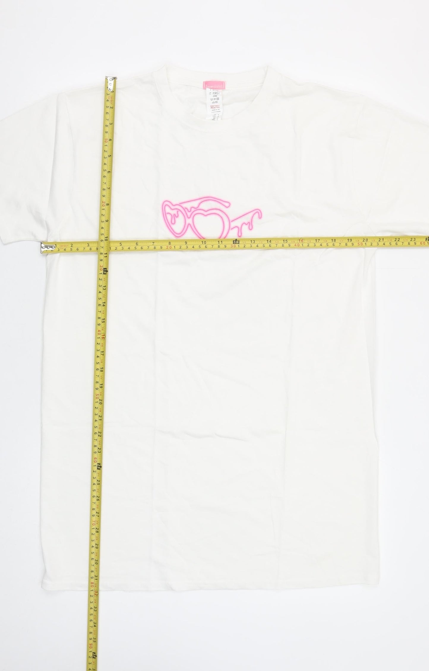 I Saw It First Women’s White Cotton Love Island T-Shirt Size S