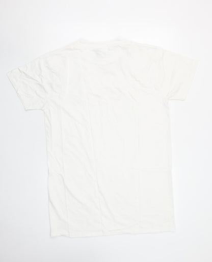 I Saw It First Women White Love Island Cotton T-Shirt Size S