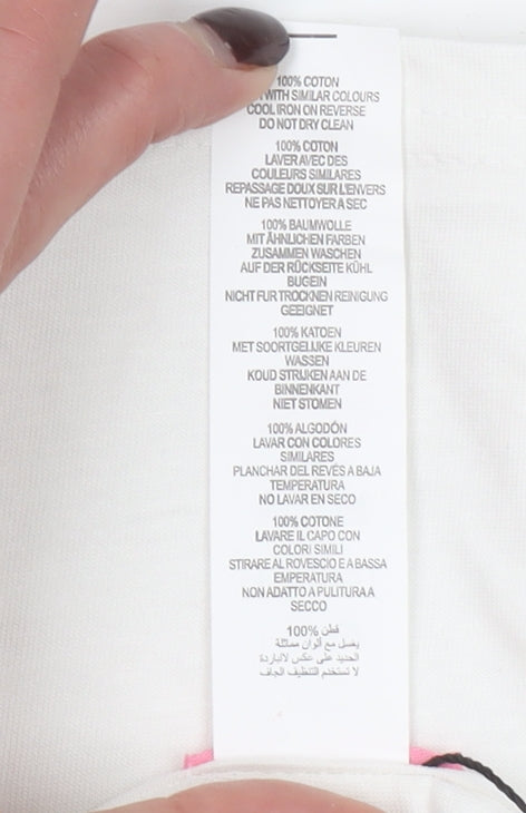 I Saw It First Women White Love Island Cotton T-Shirt Size S