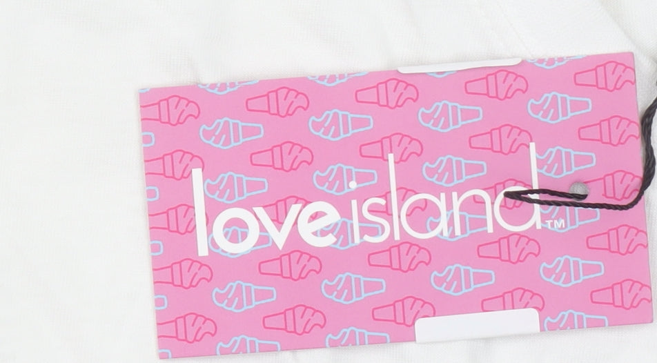 I Saw It First Women’s White Love Island Graphic Cotton T-Shirt Size S