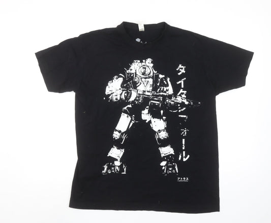 Level Up Wear Men's Black Titanfall Graphic T-Shirt Size L