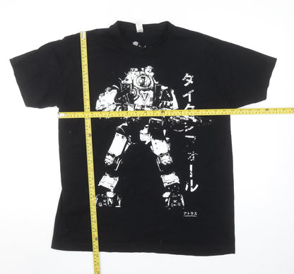 Level Up Wear Men's Black Titanfall Graphic T-Shirt Size L