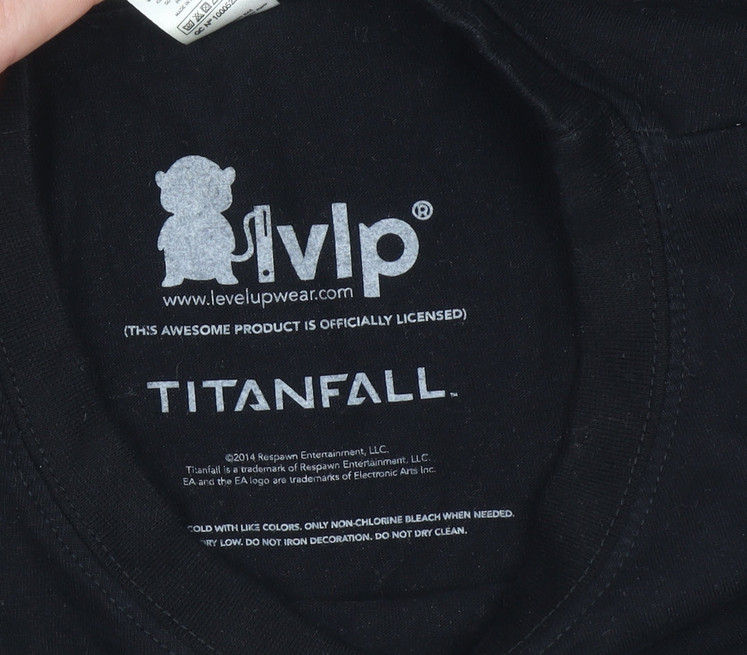 Level Up Wear Men's Black Titanfall Graphic T-Shirt Size L