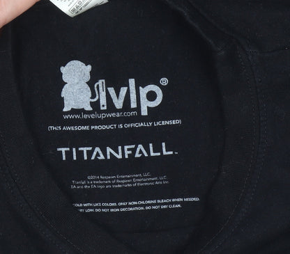Level Up Wear Men's Black Titanfall Graphic T-Shirt Size L