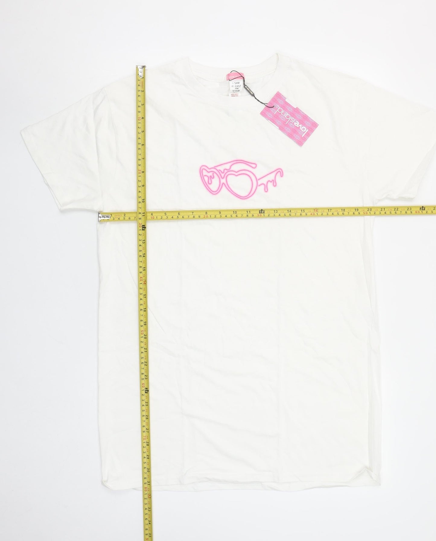 Womens UK Size S Love Island x I Saw It First White Basic T-Shirt