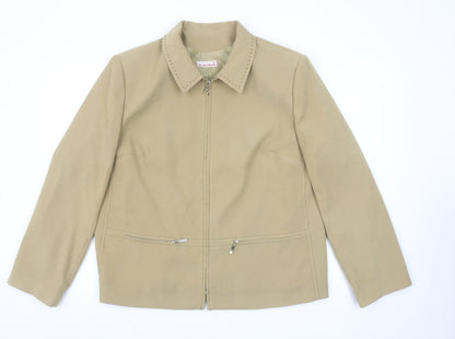 Womens UK Size L M-47 Modas Beige Basic Jacket