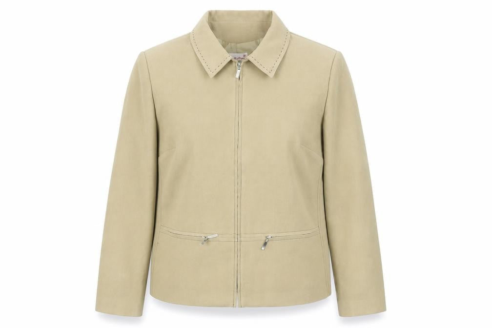 Womens UK Size L M-47 Modas Beige Basic Jacket