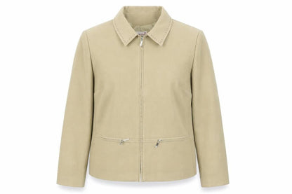 Womens UK Size L M-47 Modas Beige Basic Jacket