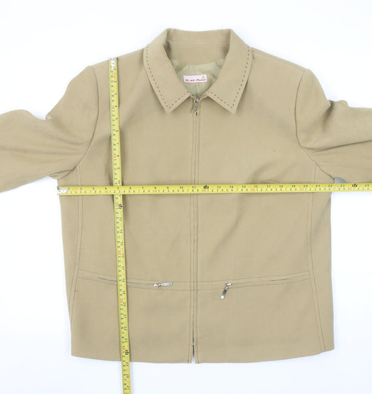 Womens UK Size L M-47 Modas Beige Basic Jacket