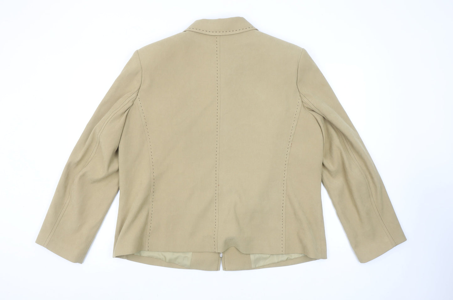 Womens UK Size L M-47 Modas Beige Basic Jacket