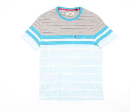 Original Penguin Men's Multicoloured Striped T-Shirt M Crew Neck Cotton