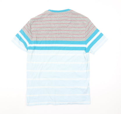 Original Penguin Men's Multicoloured Striped T-Shirt M Crew Neck Cotton