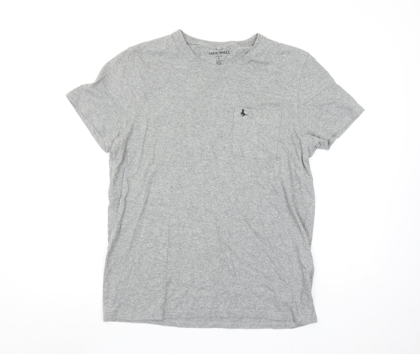 Jack Wills Men’s Grey Slim Fit Cotton Crew Neck T-Shirt M