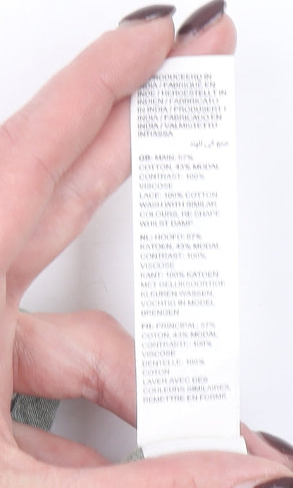 FatFace Women's Green Polka Dot Crochet Trim Tank Top UK 12