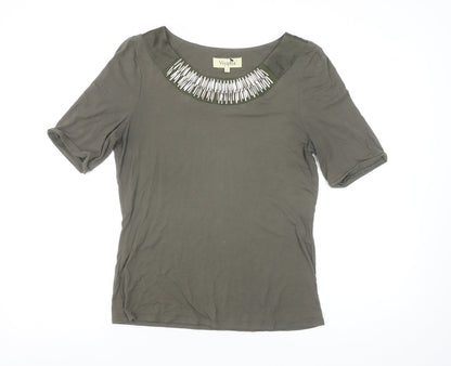 Womens UK Size S Viyella Green Basic T-Shirt