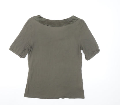 Womens UK Size S Viyella Green Basic T-Shirt